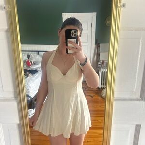 Free People Cream Halter neck Romper Dress